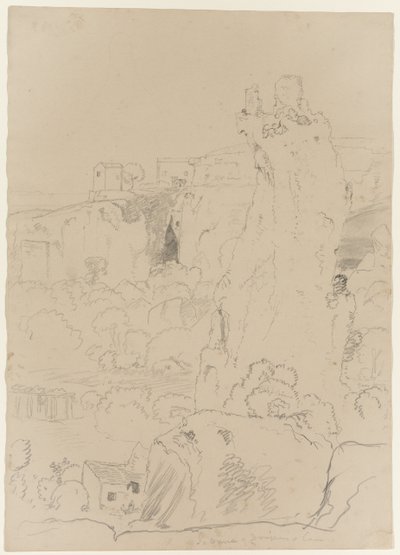 Oreja de Dionisio en la Latomia del Paraíso, Siracusa, Sicilia, 1842 de Thomas Cole